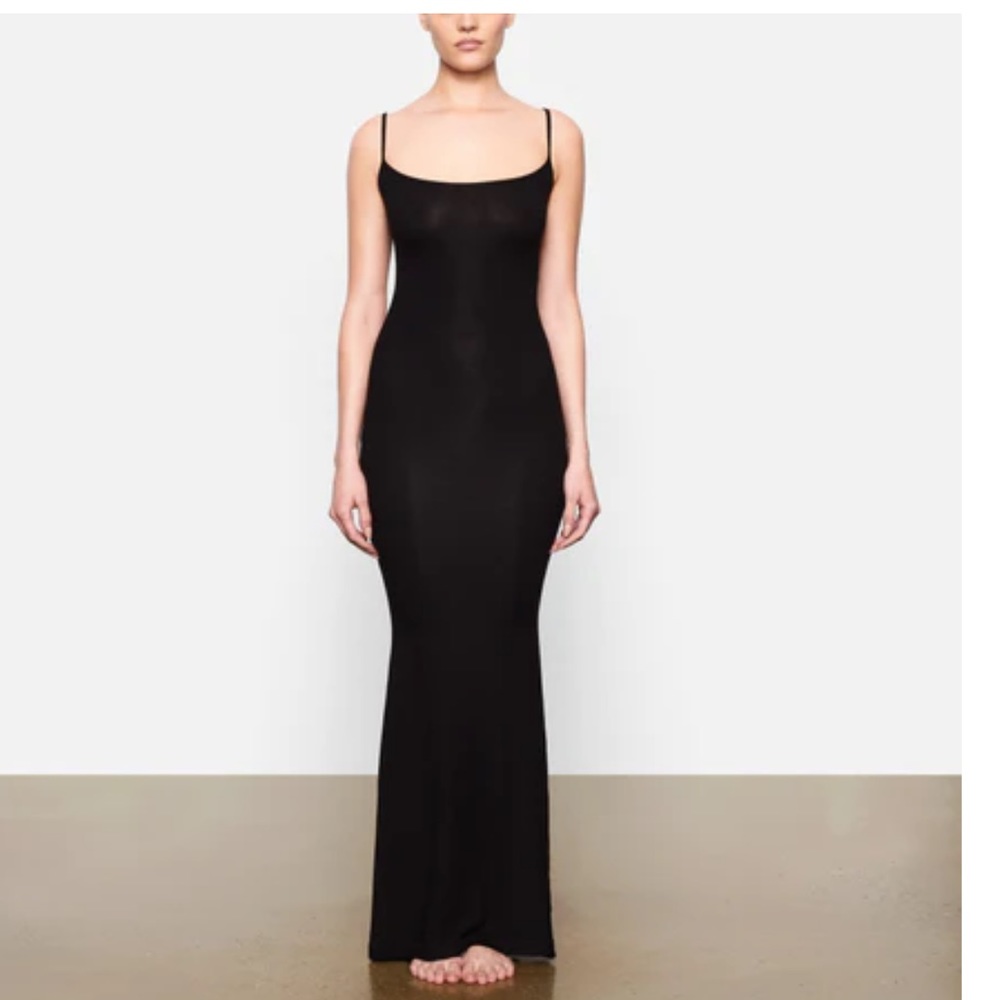 SKIMS SOFT LOUNGE LONG SLIP DRESS GRAPHITE SMALL NWT!! Sold out!!!